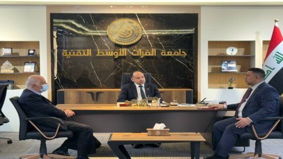 رئيس جامعة الفرات الأوسط التقنية يستقبل وفدًا من غرفة صناعة النجف الأشرف | أوس ستار الغانمي