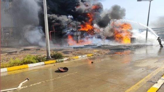 عاجل&nbsp; تماس كهربائي يشعل محطة الكحلاء الغازية ويتسبب بخسارة 850 ميغاواط