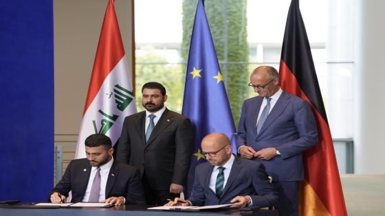 رئيس الوزراء والمستشار الألماني يرعيان مراسم توقيع اتفاقية مبادئ تعاون الطاقة في العراق- المرحلة الرابعة